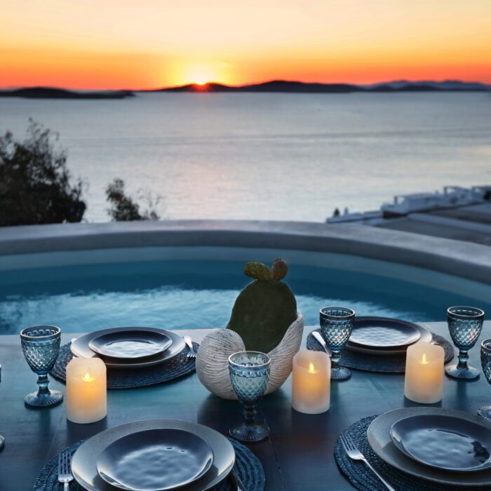 Mykonos Luxury villa with sunset
